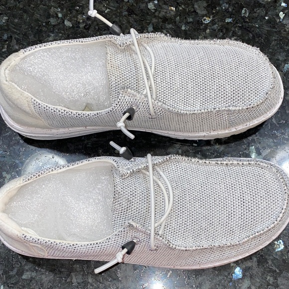 Hey Dude Wendy Women's White Knit Moccasins Stone White Size 9 - Picture 2 of 10